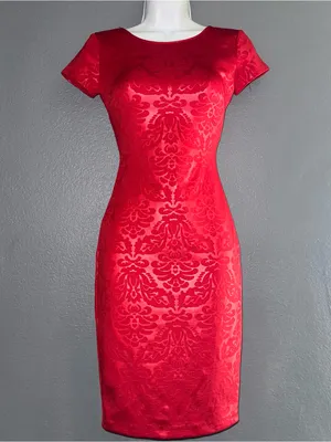 Windsor Women’s Red Short Sleeve Sexy Mini Party Dress size XS 1/2 thumbnail 2