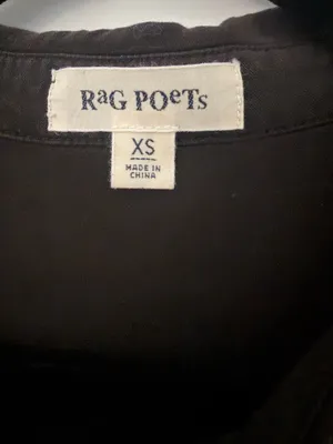 Rag Poets XS Black Button Down Shirt Dress thumbnail 3