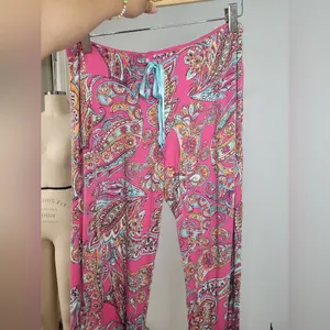 P.J. Salvage Women's pajama Paisley Print Pink Pants. Size L-G. As Is. thumbnail 4