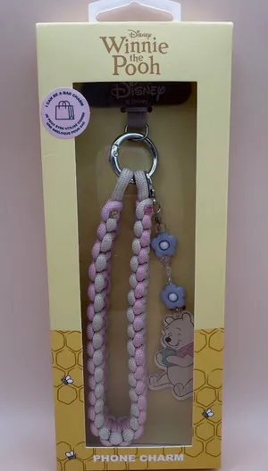 Disney Winnie the Pooh Beaded Phone Charm Strap Keychain Y2K Kawaii NEW thumbnail 1