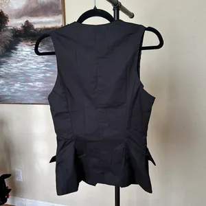 JULIET House of CB BLACK SLEEVELESS TUXEDO TOP‎ USD $139 size M vest thumbnail 8