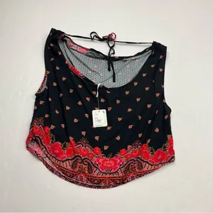 Free People‎ Silas Printed Tank Top Size XS Black Combo Sleeveless Pullover NEW thumbnail 12