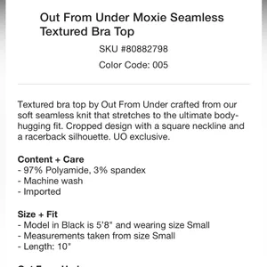 Urban Outfitters Black Out from Under Moxie seamless textured bra top Size M/L thumbnail 4