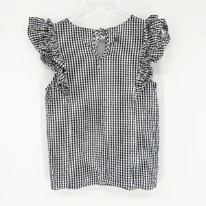 Barbour Thistle Ruffle Sleeve Gingham Top Women's Size‎ 4 Coastal Chic thumbnail 2