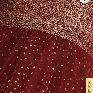 Lulus Ballerina Dream Burgundy‎ and Gold Sleeveless Skater Dress LARGE NWT thumbnail 4