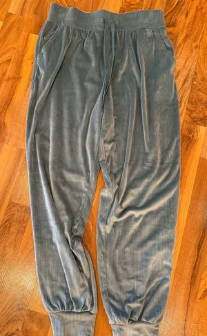 Victoria’s Secret on point velour‎ jogger pant teal ribbed size medium thumbnail 1