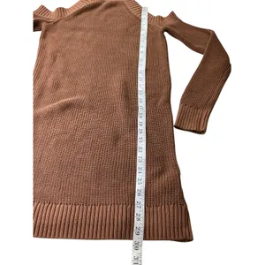 Abercrombie & Fitch Brown Cold Shoulder Mock Neck Ribbed Sweater Dress Small thumbnail 5