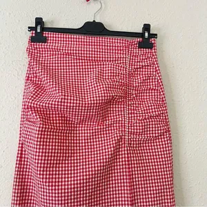 Zara Red Gingham Hi-Rise Midi Skirt Size Small thumbnail 11