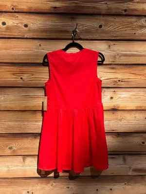 Kourt Red Size S Tatiana Cotton V Neck Mini Dress Few Moda thumbnail 9