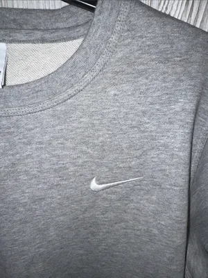 Nike Gray Crewneck Sweatshirt with White Swoosh thumbnail 3