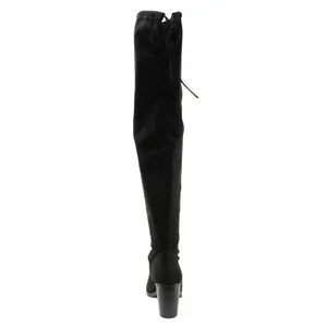 Forever Black Suede Over The Knee Boots Block Heel Lace Up Back Women's Size 8.5 thumbnail 5