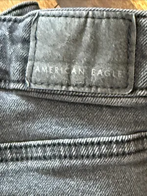AMERICAN EAGLE Black Cross-Over Denim Shorts Size 6 Festival Boho Whimsigoth 6 thumbnail 9
