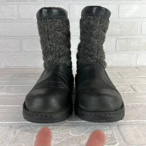 Chacos Waterproof Boots Womens 9.5 Black Gray Quilted Arbora Wool Leather Vibram thumbnail 10