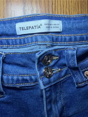 Telepatia medium wash low-rise flare jeans rough hem y2k 5/27. thumbnail 4