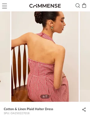 Commense Halter Plaid Dress thumbnail 3