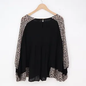 Gigio Blouse Womens Medium Boho Leopard Print Raglan Sleeve Black Excellent thumbnail 3