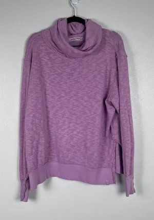 Free People We The Free Timmy‎ Turtleneck Sweater Purple XS Oversized Pullover thumbnail 1
