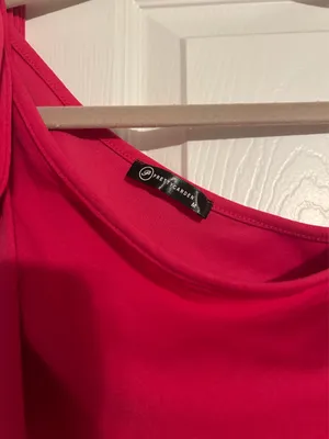 Bright Pink one shoulder formal dress with bow thumbnail 5