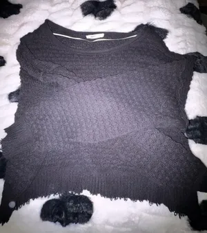 bohme Black Distressed Crewneck Sweater thumbnail 1