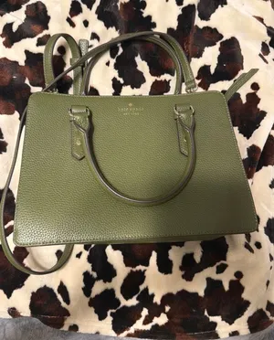 kate spade Olive Green Pebbled Leather Satchel with Strap thumbnail 1