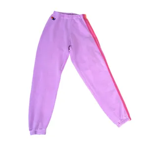Aviator Nation Sweatpants Women Small Purple Good Rainbow Stripe Joggers thumbnail 2