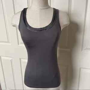 Banana Republic grey tank with layered neckline thumbnail 8