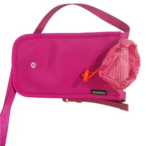 Lululemon Drawcord Top-Cinch Crossbody Small Phone Purse Pink Nylon Bag thumbnail 1