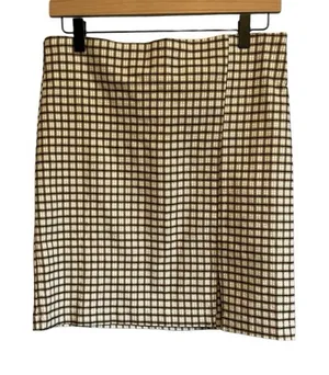 Have Brown Blue and Black Plaid Pencil Skirt Size Large Fall Preppy thumbnail 1
