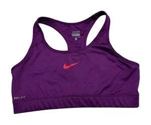 Nike Pro Dri-Fit Sports Bra Size Large Purple Athletic Athleisure Workout thumbnail 1