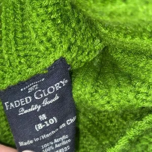 Faded Glory green knit turtleneck sweater size medium thumbnail 4
