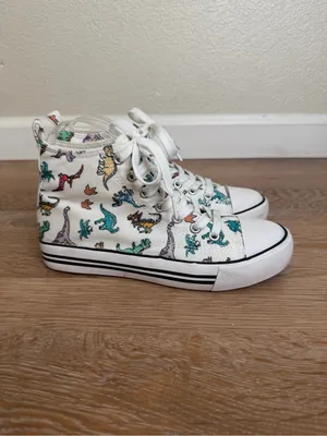 Hot Topic Dinosaur Print Hi-Top Women’s Sneakers, Size 5 thumbnail 4