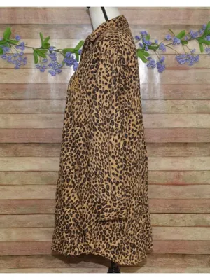 Lauren Ralph Lauren Leopard Print Night Sleep Shirt Size M Pajama 100% Cotton thumbnail 5