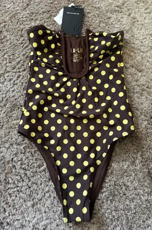 La Lu One Piece Swimsuit Brown thumbnail 1