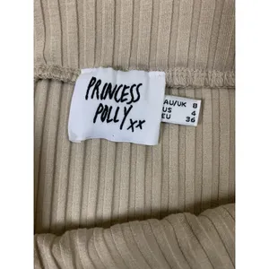 Princess Polly Beige Ribbed Midi Skirt US 4 Minimalist Stretch Bodycon thumbnail 3