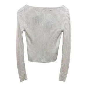 Free People Game On Button Front Cardigan in White Swan thumbnail 10