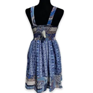 Altar'd‎ State Womens Dress Size M Blue Brown Paisley Smocked Bodice NEW thumbnail 3