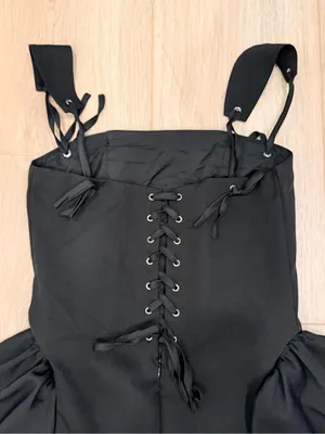 Innovare Denim Black Corset Lace Up Fit & Flare Mini Dress thumbnail 8
