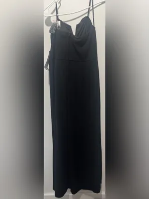 Speechless Black Strapless Sweetheart Gown with Side Ruffle and Slit thumbnail 4