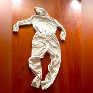 Y2K Vibes! Juicy Couture Velour hooded Jumpsuit - Cream thumbnail 5