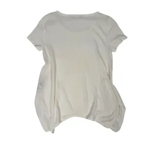 Lauren‎ Ralph Lauren White Linen Blend Handkerchief Hem Scoop Neck Top Size L thumbnail 4
