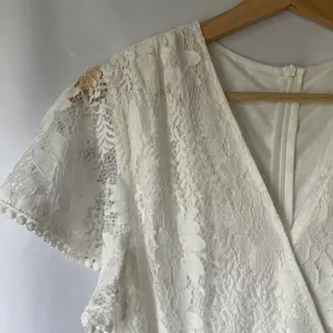 Formal knee‎ length women size small lace dress frills wraparound design v-neck thumbnail 2