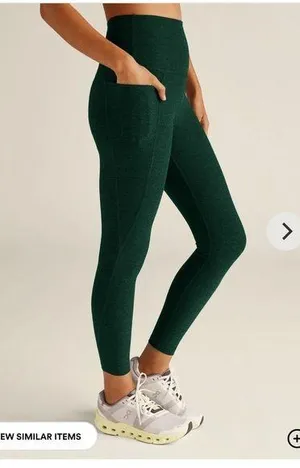Beyond Yoga High-Waisted Spacedye Out of Pocket Green Leggings Medium thumbnail 1
