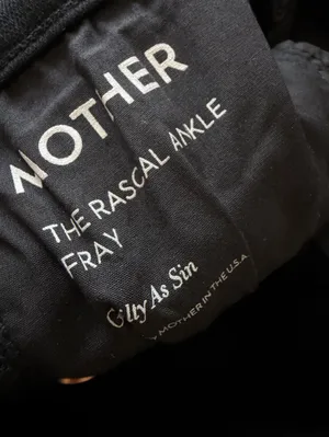 Mother Denim The Rascal Ankle Fray Cropped Straight Jeans in Guilty As Sin Sz 29 thumbnail 12