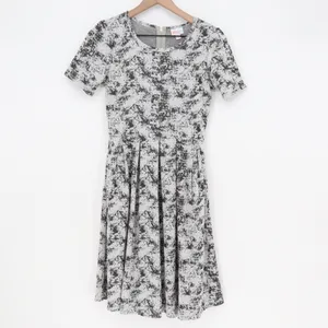 LuLaRoe Dress Womens S Amelia Gray Black White Abstract Splatter Print Excellent thumbnail 2