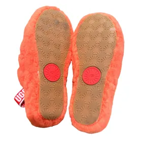 UGG Women's Fluff Yeah Fur Slide Slipper Orange with elastic logo strap Size 11 thumbnail 4