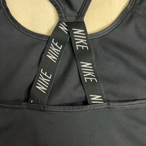 Nike Black Sports Bra | Bold Logo Front | Size Small thumbnail 3