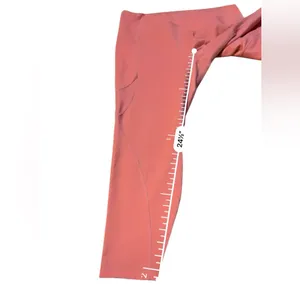 Le‎ Ore Coral Pink High Rise Cropped Pull-On Leggings Sz L thumbnail 14
