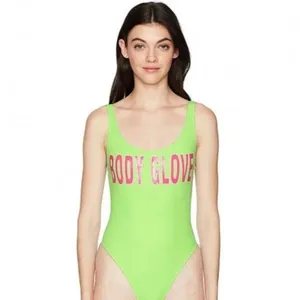 Body Glove 80’s Throwback Neon Green One Piece Swimsuit size M thumbnail 2