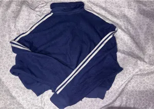 Reverse Fleece Cropped Polo Sweatshirt thumbnail 3