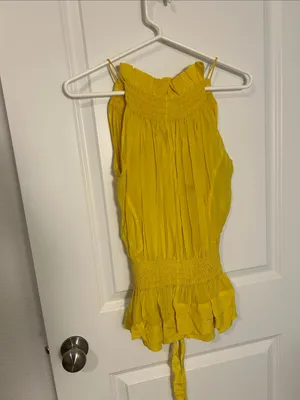 Women's Yellow Smocked Tie thumbnail 5